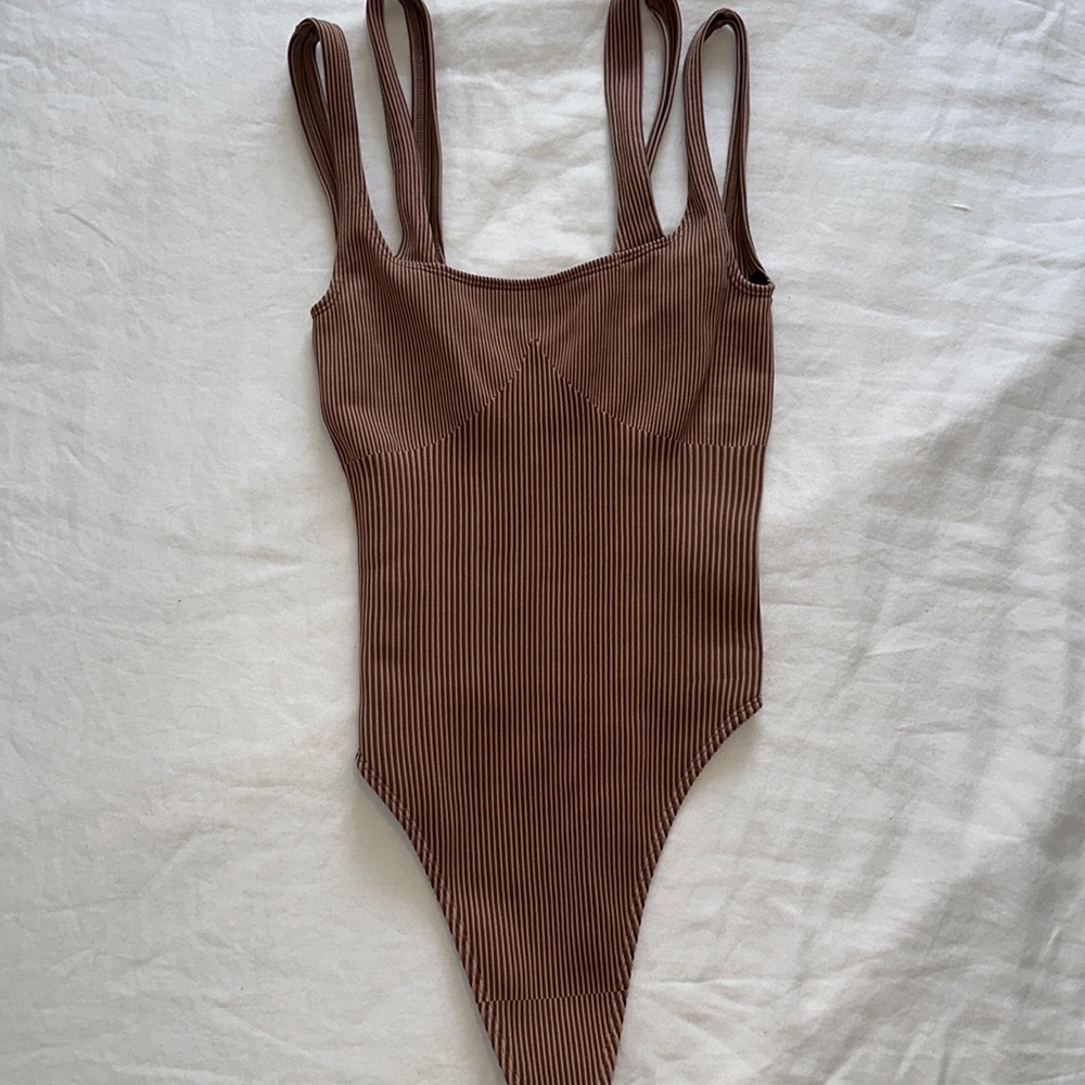 Urban Outfitters Out From Under Ribbed Double Strap Bodysuit